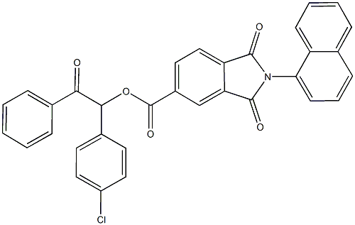 1-(4-chlorophenyl)-2-oxo-2-phenylethyl 2-(1-naphthyl)-1,3-dioxo-5-isoindolinecarboxylate,650595-69-0,结构式