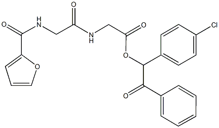 1-(4-chlorophenyl)-2-oxo-2-phenylethyl {[(2-furoylamino)acetyl]amino}acetate 结构式