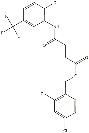 2,4-dichlorobenzyl 4-[2-chloro-5-(trifluoromethyl)anilino]-4-oxobutanoate 化学構造式