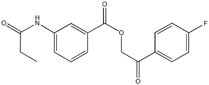 2-(4-fluorophenyl)-2-oxoethyl 3-(propionylamino)benzoate Structure
