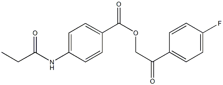 2-(4-fluorophenyl)-2-oxoethyl 4-(propionylamino)benzoate,650595-86-1,结构式