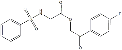 2-(4-fluorophenyl)-2-oxoethyl [(phenylsulfonyl)amino]acetate,650595-90-7,结构式