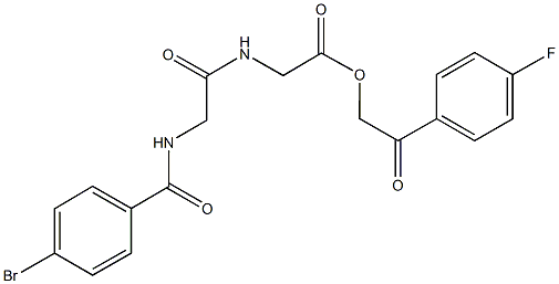 2-(4-fluorophenyl)-2-oxoethyl ({[(4-bromobenzoyl)amino]acetyl}amino)acetate Structure