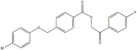2-(4-fluorophenyl)-2-oxoethyl 4-[(4-bromophenoxy)methyl]benzoate Struktur