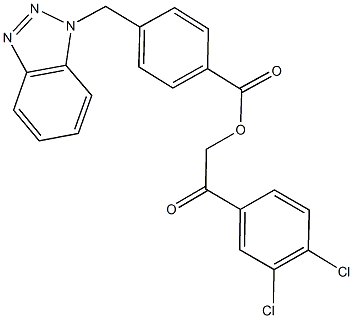 2-(3,4-dichlorophenyl)-2-oxoethyl 4-(1H-1,2,3-benzotriazol-1-ylmethyl)benzoate Structure