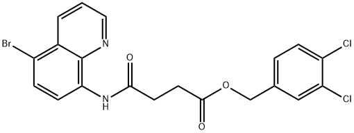 3,4-dichlorobenzyl4-[(5-bromo-8-quinolinyl)amino]-4-oxobutanoate 化学構造式