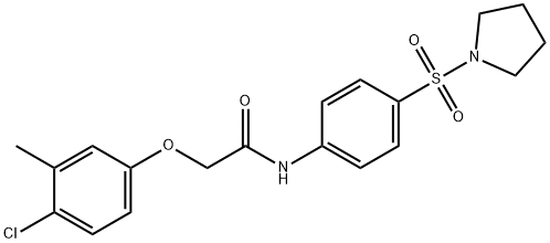 2-(4-chloro-3-methylphenoxy)-N-[4-(1-pyrrolidinylsulfonyl)phenyl]acetamide 化学構造式