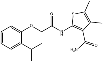 2-{[(2-isopropylphenoxy)acetyl]amino}-4,5-dimethyl-3-thiophenecarboxamide Structure