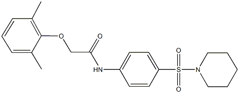 2-(2,6-dimethylphenoxy)-N-[4-(1-piperidinylsulfonyl)phenyl]acetamide 化学構造式