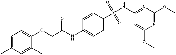 N-(4-{[(2,6-dimethoxy-4-pyrimidinyl)amino]sulfonyl}phenyl)-2-(2,4-dimethylphenoxy)acetamide Structure