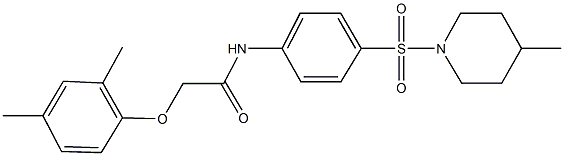 651295-46-4 2-(2,4-dimethylphenoxy)-N-{4-[(4-methyl-1-piperidinyl)sulfonyl]phenyl}acetamide