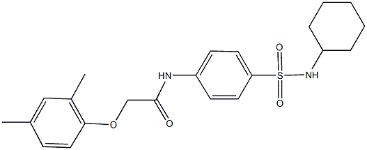 N-{4-[(cyclohexylamino)sulfonyl]phenyl}-2-(2,4-dimethylphenoxy)acetamide Struktur