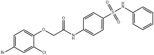 N-[4-(anilinosulfonyl)phenyl]-2-(4-bromo-2-chlorophenoxy)acetamide 化学構造式