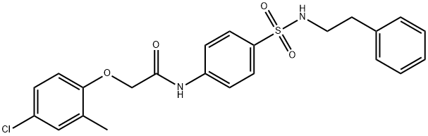 2-(4-chloro-2-methylphenoxy)-N-(4-{[(2-phenylethyl)amino]sulfonyl}phenyl)acetamide,651296-87-6,结构式