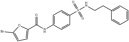 5-bromo-N-(4-{[(2-phenylethyl)amino]sulfonyl}phenyl)-2-furamide,651296-92-3,结构式