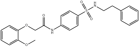 2-(2-methoxyphenoxy)-N-(4-{[(2-phenylethyl)amino]sulfonyl}phenyl)acetamide Structure