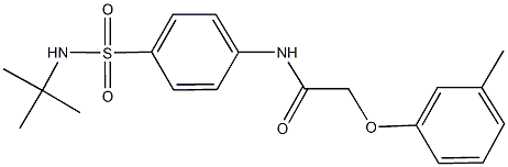 N-{4-[(tert-butylamino)sulfonyl]phenyl}-2-(3-methylphenoxy)acetamide 结构式