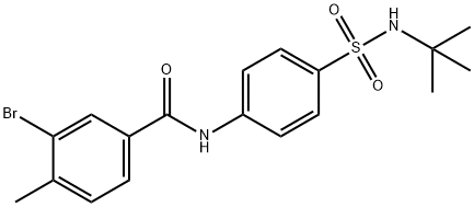 3-bromo-N-{4-[(tert-butylamino)sulfonyl]phenyl}-4-methylbenzamide 化学構造式