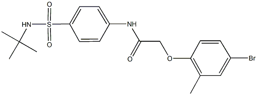 2-(4-bromo-2-methylphenoxy)-N-{4-[(tert-butylamino)sulfonyl]phenyl}acetamide 结构式