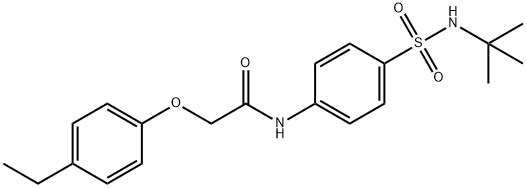 N-{4-[(tert-butylamino)sulfonyl]phenyl}-2-(4-ethylphenoxy)acetamide 化学構造式