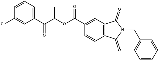 2-(3-chlorophenyl)-1-methyl-2-oxoethyl 2-benzyl-1,3-dioxo-5-isoindolinecarboxylate 化学構造式