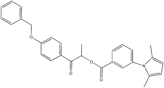 2-[4-(benzyloxy)phenyl]-1-methyl-2-oxoethyl 3-(2,5-dimethyl-1H-pyrrol-1-yl)benzoate 化学構造式