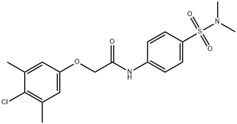 2-(4-chloro-3,5-dimethylphenoxy)-N-{4-[(dimethylamino)sulfonyl]phenyl}acetamide 化学構造式
