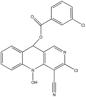 3-chloro-4-cyano-5-hydroxy-5,10-dihydrobenzo[b][1,6]naphthyridin-10-yl 3-chlorobenzoate,655240-71-4,结构式