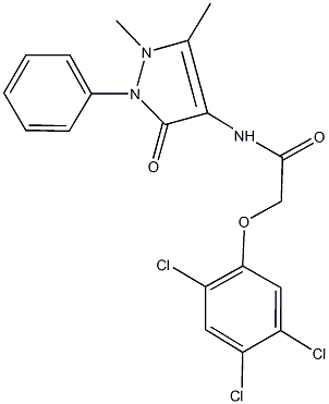 N-(1,5-dimethyl-3-oxo-2-phenyl-2,3-dihydro-1H-pyrazol-4-yl)-2-(2,4,5-trichlorophenoxy)acetamide Struktur