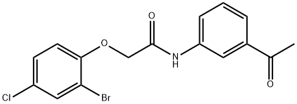 N-(3-acetylphenyl)-2-(2-bromo-4-chlorophenoxy)acetamide 结构式
