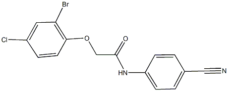 2-(2-bromo-4-chlorophenoxy)-N-(4-cyanophenyl)acetamide 化学構造式