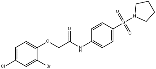 658046-27-6 2-(2-bromo-4-chlorophenoxy)-N-[4-(1-pyrrolidinylsulfonyl)phenyl]acetamide