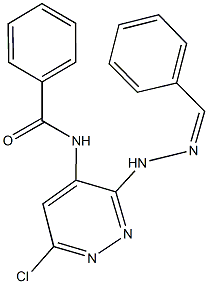 N-[3-(2-benzylidenehydrazino)-6-chloro-4-pyridazinyl]benzamide 化学構造式