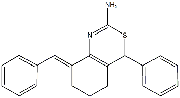 8-benzylidene-4-phenyl-5,6,7,8-tetrahydro-4H-3,1-benzothiazin-2-amine Struktur