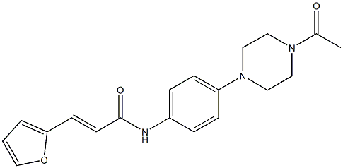 N-[4-(4-acetyl-1-piperazinyl)phenyl]-3-(2-furyl)acrylamide Struktur