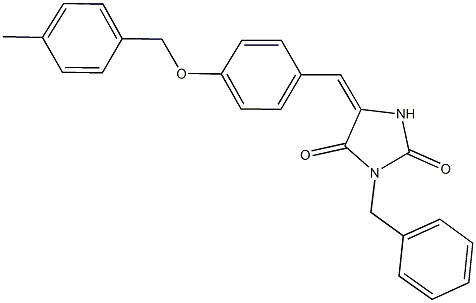 3-benzyl-5-{4-[(4-methylbenzyl)oxy]benzylidene}-2,4-imidazolidinedione Struktur