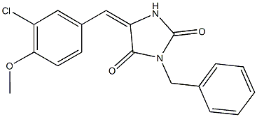 3-benzyl-5-(3-chloro-4-methoxybenzylidene)-2,4-imidazolidinedione 结构式