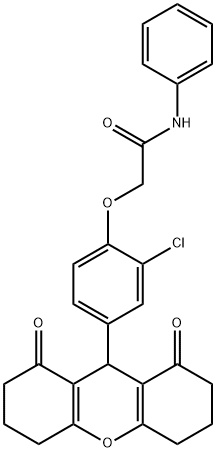 662155-91-1 2-[2-chloro-4-(1,8-dioxo-2,3,4,5,6,7,8,9-octahydro-1H-xanthen-9-yl)phenoxy]-N-phenylacetamide