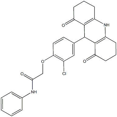 662156-01-6 2-[2-chloro-4-(1,8-dioxo-1,2,3,4,5,6,7,8,9,10-decahydro-9-acridinyl)phenoxy]-N-phenylacetamide