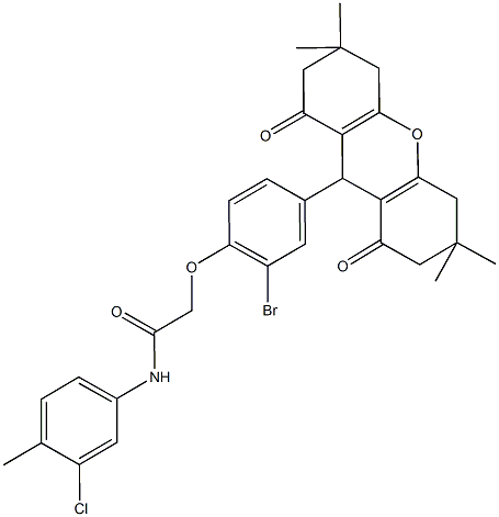 662156-16-3 2-[2-bromo-4-(3,3,6,6-tetramethyl-1,8-dioxo-2,3,4,5,6,7,8,9-octahydro-1H-xanthen-9-yl)phenoxy]-N-(3-chloro-4-methylphenyl)acetamide