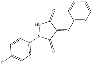 4-benzylidene-1-(4-fluorophenyl)-3,5-pyrazolidinedione Struktur