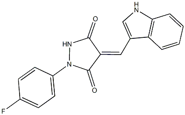 1-(4-fluorophenyl)-4-(1H-indol-3-ylmethylene)-3,5-pyrazolidinedione Struktur