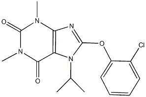 8-(2-chlorophenoxy)-7-isopropyl-1,3-dimethyl-3,7-dihydro-1H-purine-2,6-dione,662158-33-0,结构式