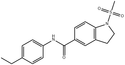 N-(4-ethylphenyl)-1-(methylsulfonyl)-5-indolinecarboxamide 结构式