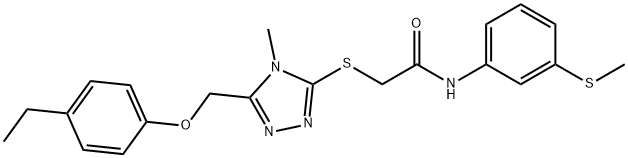 2-({5-[(4-ethylphenoxy)methyl]-4-methyl-4H-1,2,4-triazol-3-yl}sulfanyl)-N-[3-(methylsulfanyl)phenyl]acetamide 结构式