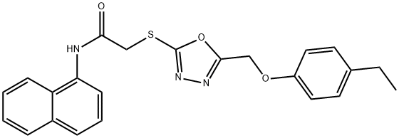 2-({5-[(4-ethylphenoxy)methyl]-1,3,4-oxadiazol-2-yl}sulfanyl)-N-(1-naphthyl)acetamide Structure