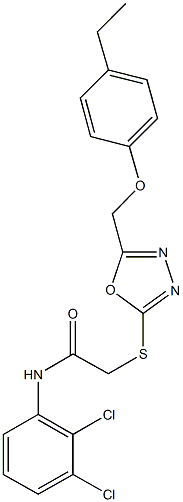 N-(2,3-dichlorophenyl)-2-({5-[(4-ethylphenoxy)methyl]-1,3,4-oxadiazol-2-yl}sulfanyl)acetamide Structure