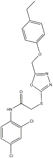 N-(2,4-dichlorophenyl)-2-({5-[(4-ethylphenoxy)methyl]-1,3,4-oxadiazol-2-yl}sulfanyl)acetamide Structure