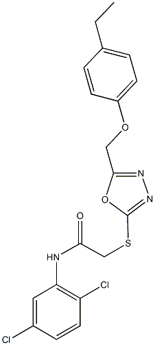 N-(2,5-dichlorophenyl)-2-({5-[(4-ethylphenoxy)methyl]-1,3,4-oxadiazol-2-yl}sulfanyl)acetamide Struktur