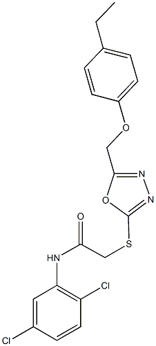 N-(2,5-dichlorophenyl)-2-({5-[(4-ethylphenoxy)methyl]-1,3,4-oxadiazol-2-yl}sulfanyl)acetamide Structure